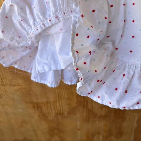 Janie and Jack White Clip Dot Sundress Tank cotton Ruffle Dress - Picture 5 of 11